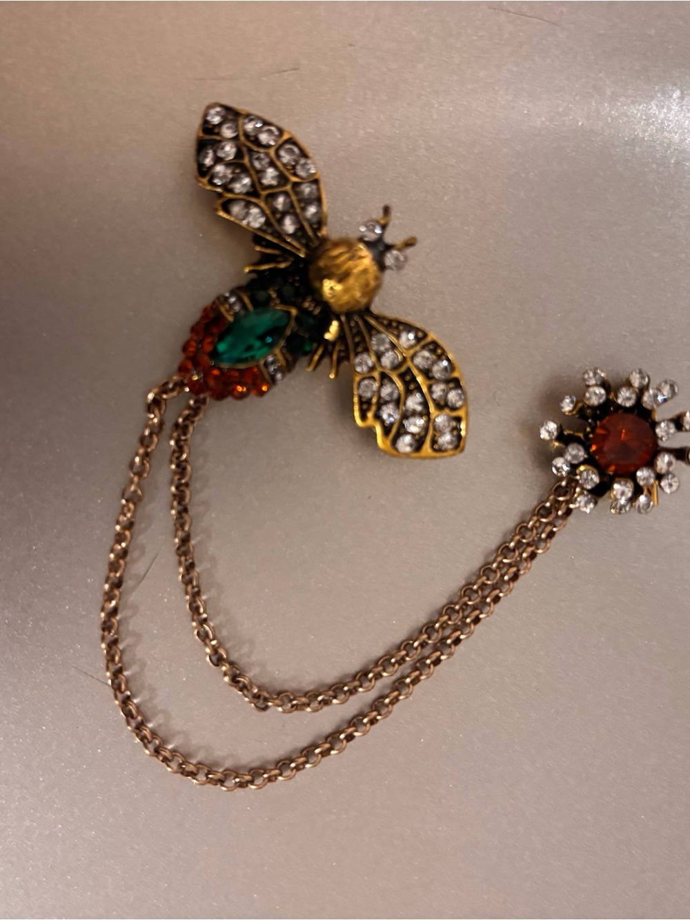 Aratta Firefly Brooch with Green, Yellow, Amber and Clear Crystals retails $40 - Picture 5 of 5